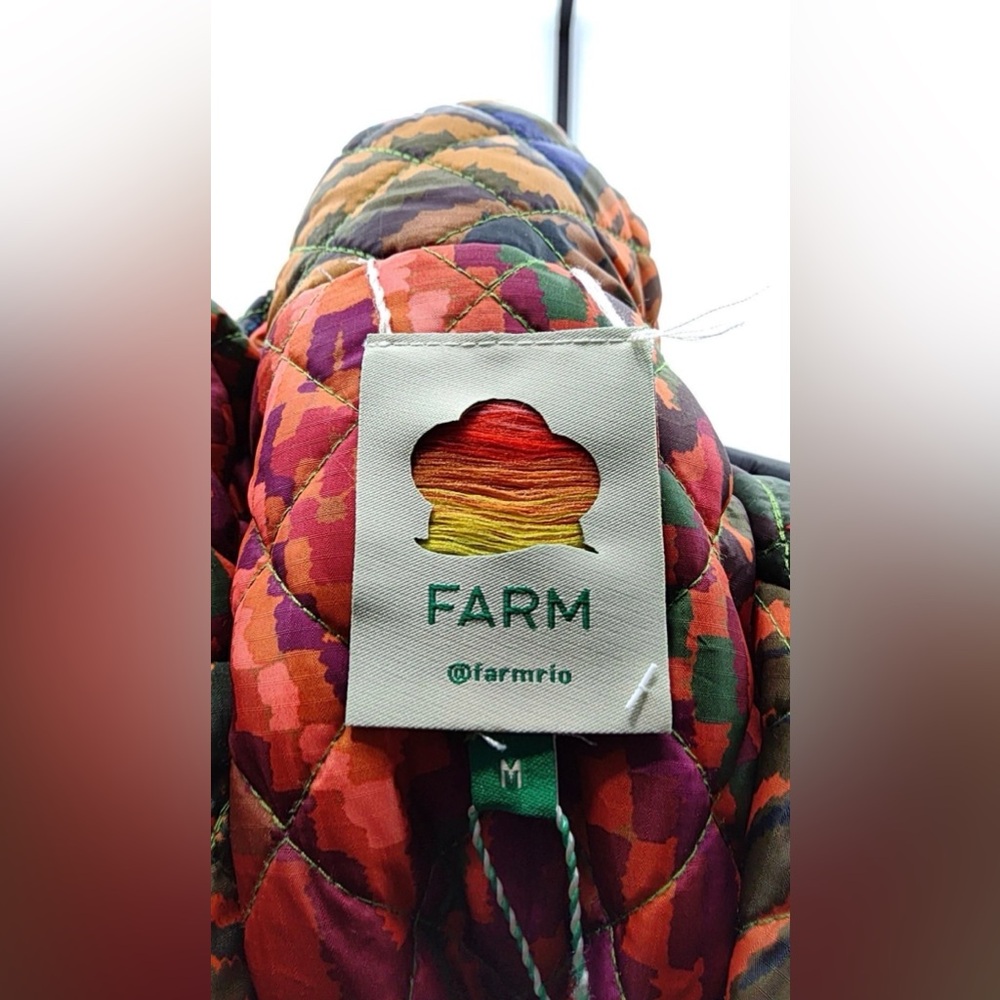FARM Rio Multicolor Quilted Puffer Coat- Patwork. Puffed jacket. - Picture 4 of 5